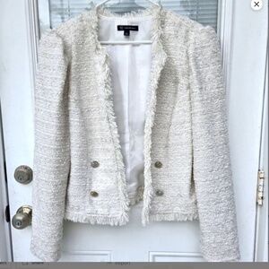 INC International Concepts Textured Cream Blazer